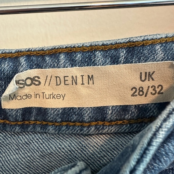 ASOS Denim Classic Blue Distressed Hem Women's Jeans 28 - Picture 2 of 3